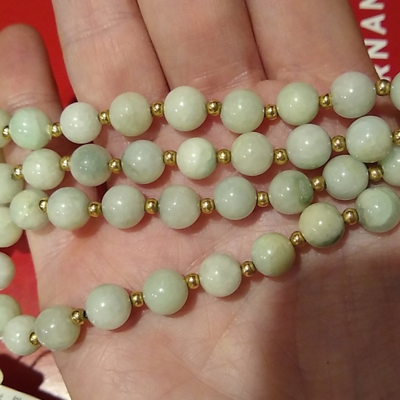Macy's Jewelry - on hold for Violetta -Jade bead necklace, 14kt beads with bracelet